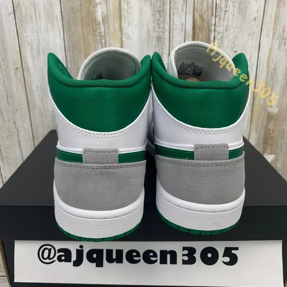 Air Jordan 1 Mid Smoke Grey Green - Picture 5 of 6
